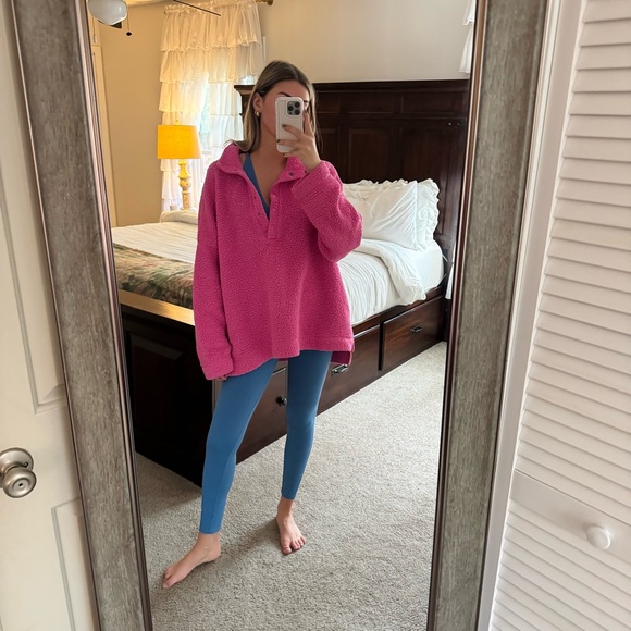 Pink Sherpa Snap Quarter sweater - Picture 8 of 8